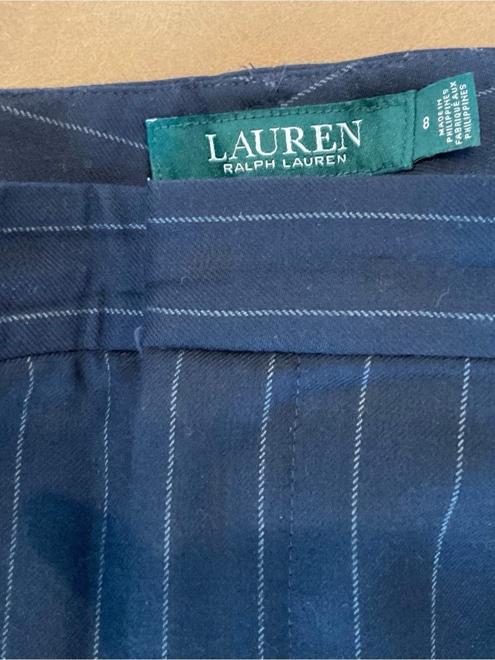 Ralph Lauren Dark Blue Pinstripe Trousers - Picture 2 of 8